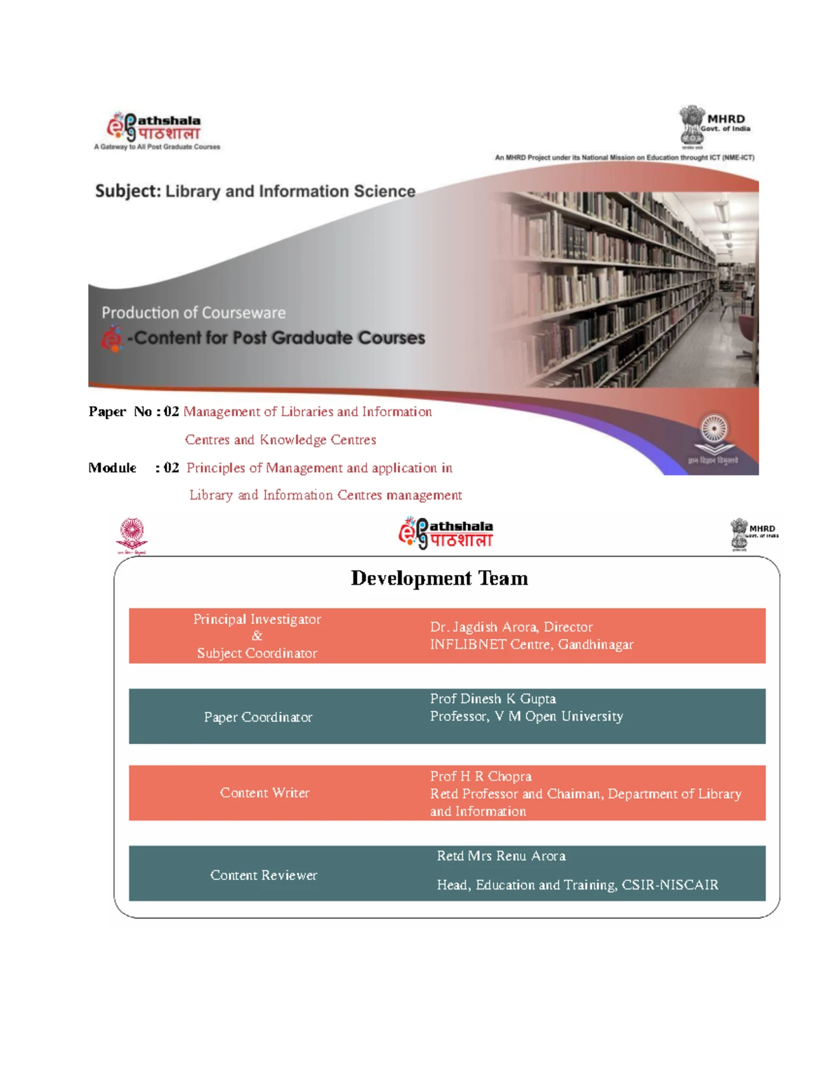 Module 07: Organisational Structure of Libraries - Summary Notes - Studocu