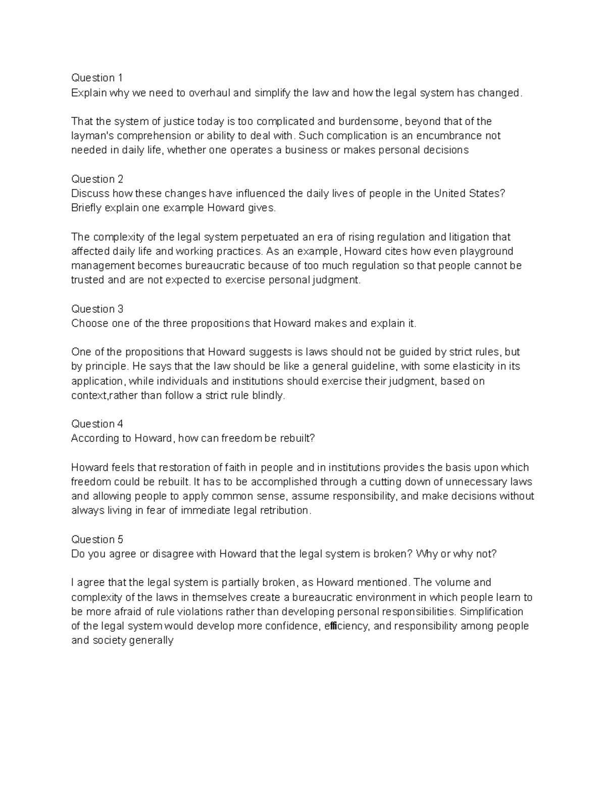 Unit 3 Lab: Simplifying the Legal System and Its Impact on Society ...