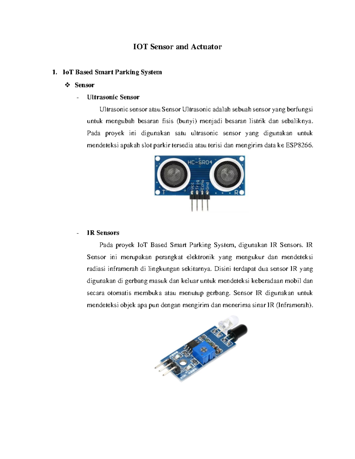 IoT Sensor and Actuator Applications in Smart Systems Projects - Studocu