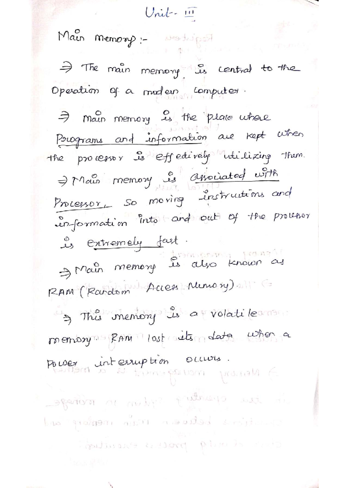 IOS UNIT 3 FULL Notes on Main Memory Management Techniques - Studocu