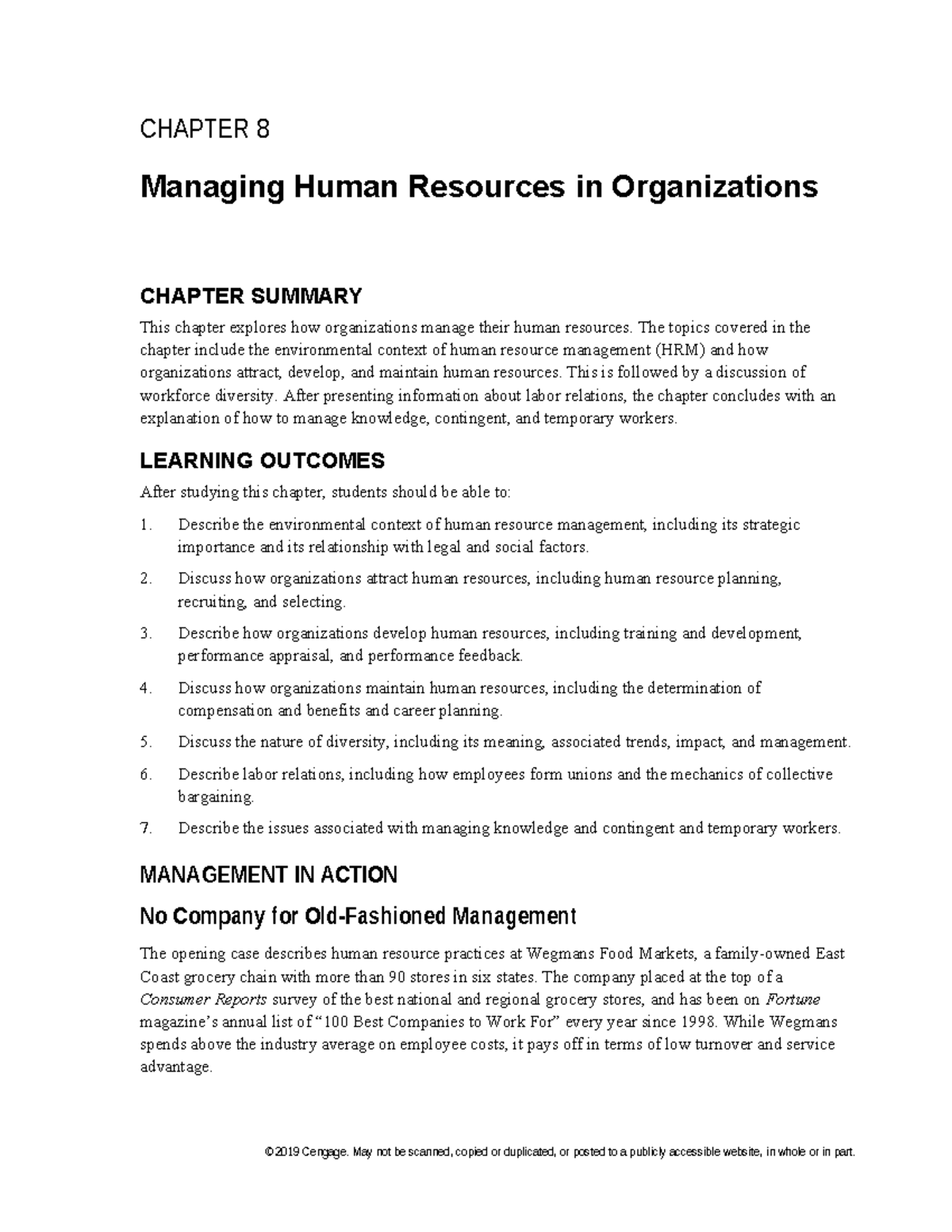 Managing human resources in organizations: Chapter 8 summary and ...