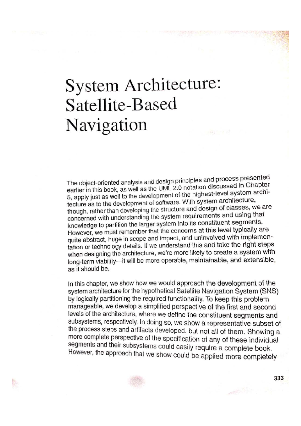System Architecture: Navigation for Satellite Navigation System (SNS ...