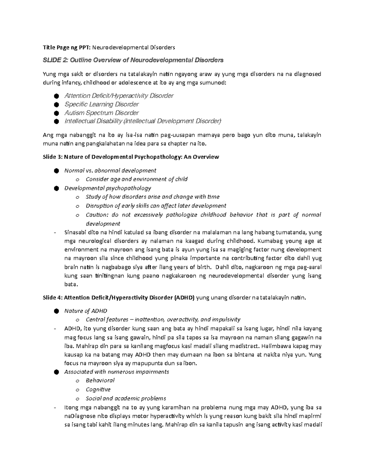 Chapter 14 - Neurodevelopmental Disorders: ADHD, Learning Disabilities ...