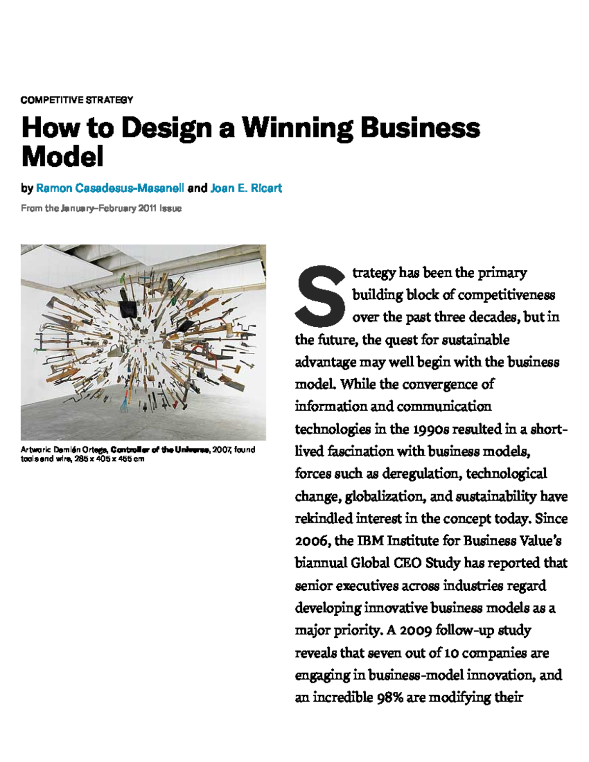 How to Design a Winning Business Model: Insights from COMPETITIVE ...