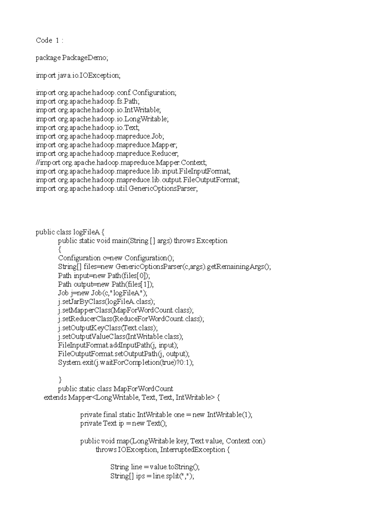 Assignment 1: Log File Analysis with Hadoop MapReduce - Studocu