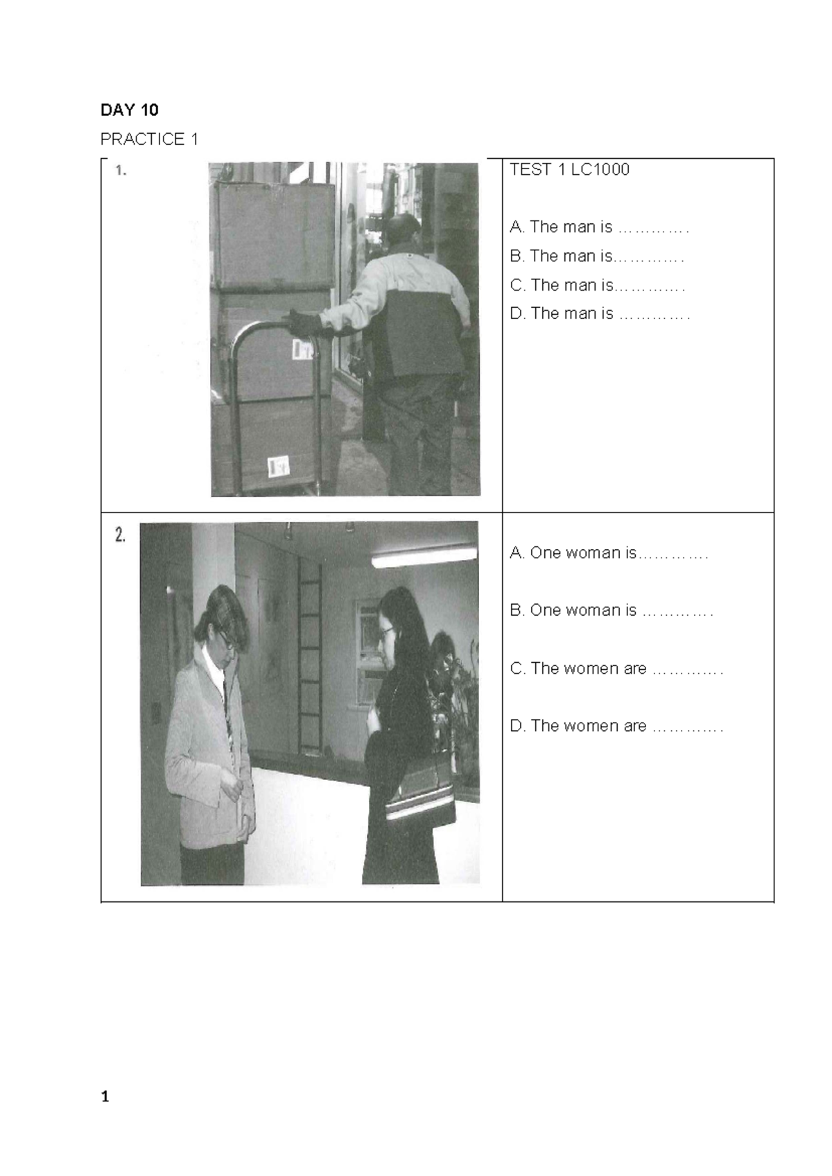 DAY 10 PRACTICE TEST 1 & 2 - English Language Skills - Studocu
