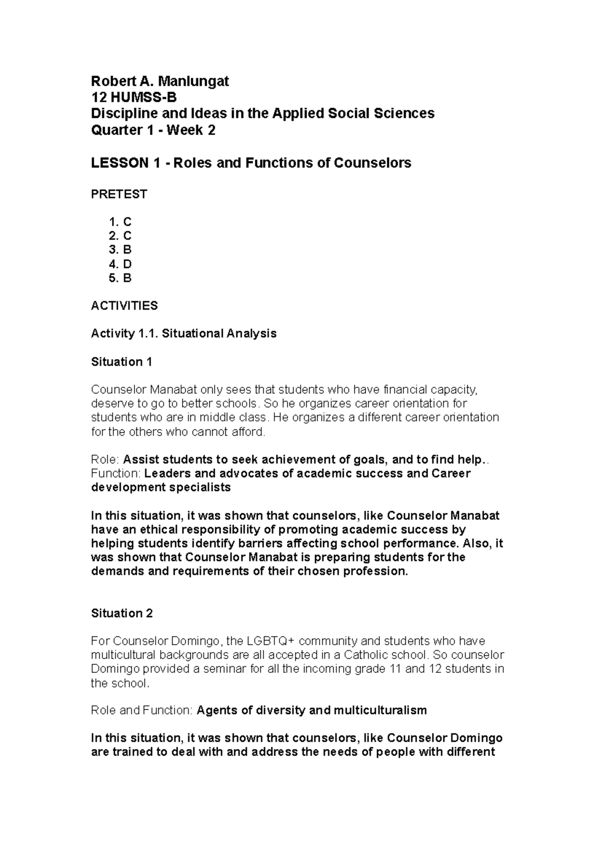 Discipline AND Ideas IN THE Applied Social Science (Quarter 1 - Module ...