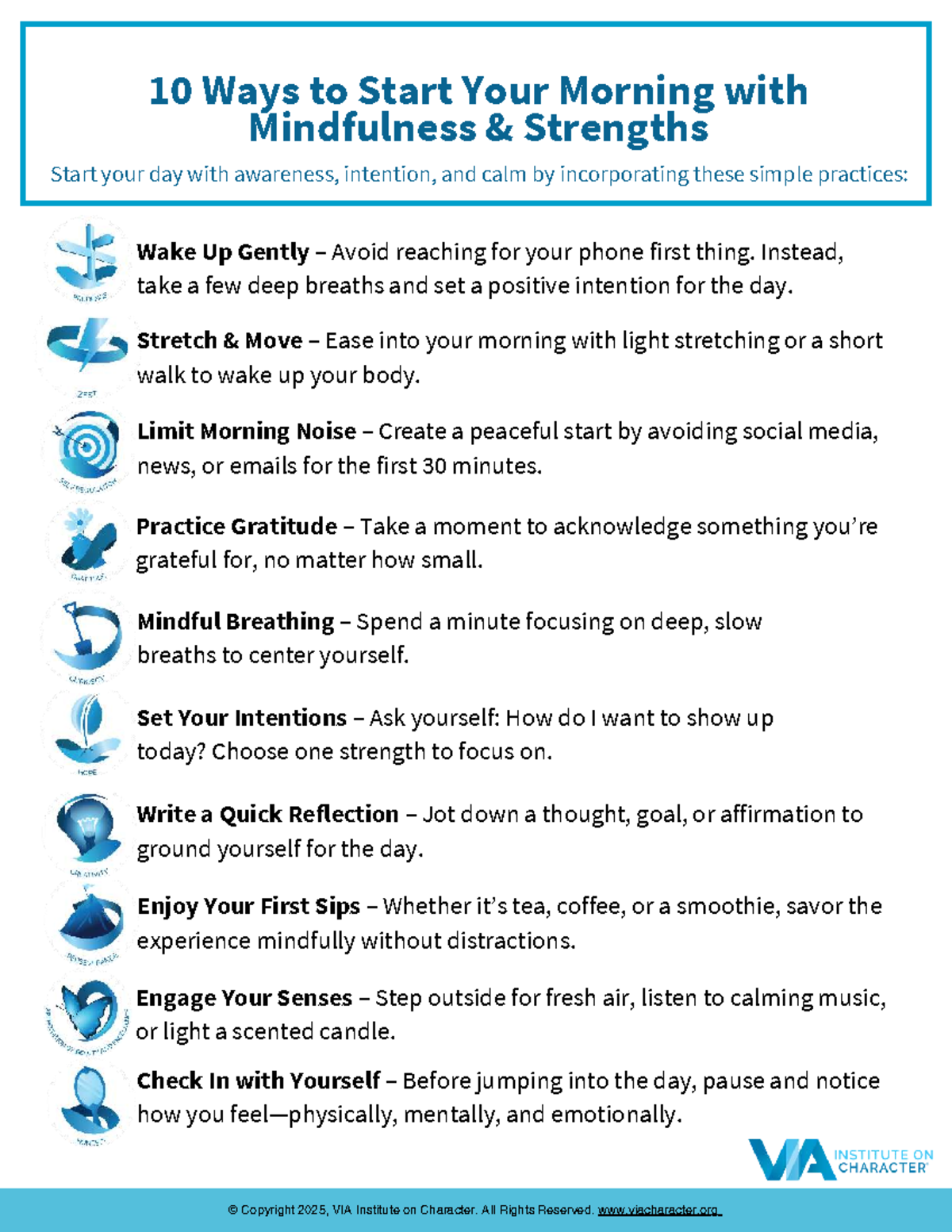 10 Ways to Start Your Morning with Mindfulness Strengths - Start your ...