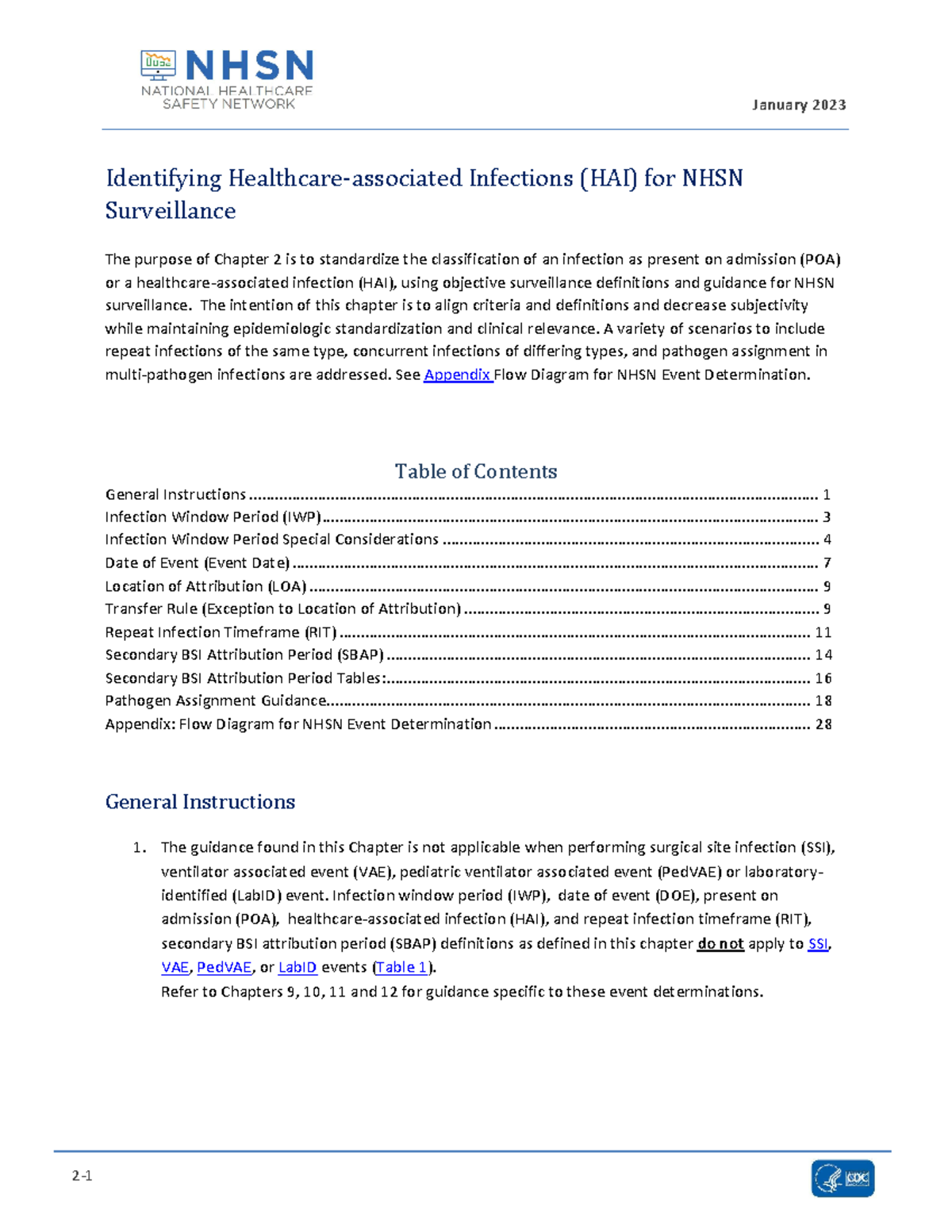 NHSN HAI Classification: Surveillance Guidelines and Definitions - Studocu