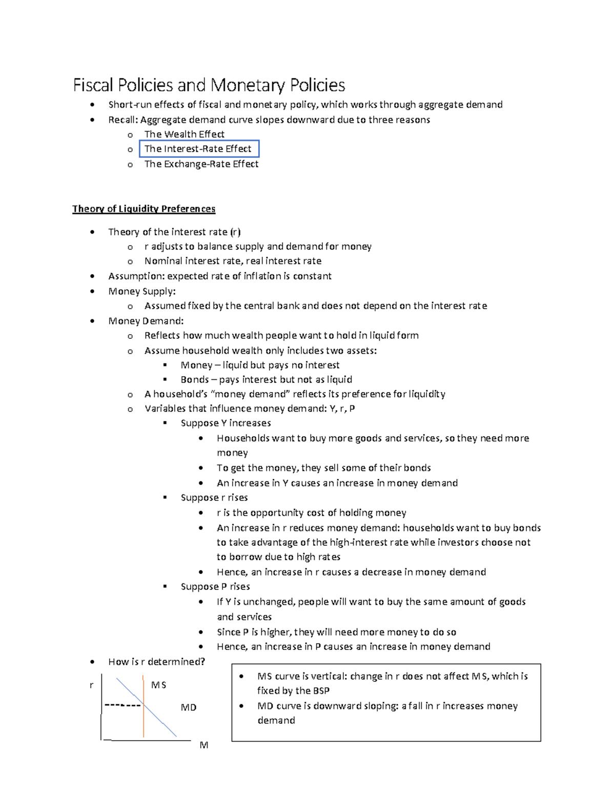 Fiscal and Monetary Policy Notes (Economics 101) - Studocu