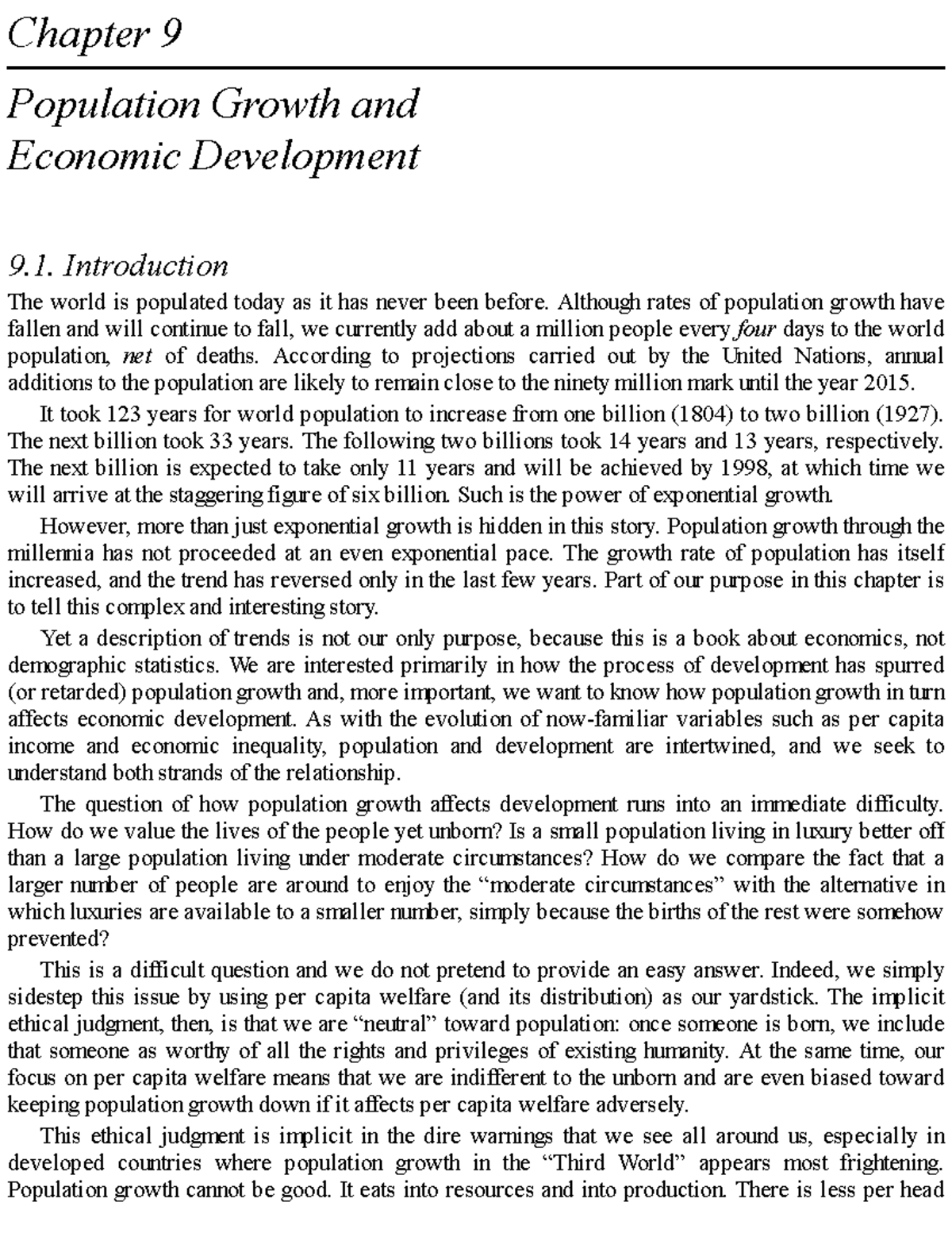 Chapter 9: Population Growth & Economic Development - Third Year Notes ...