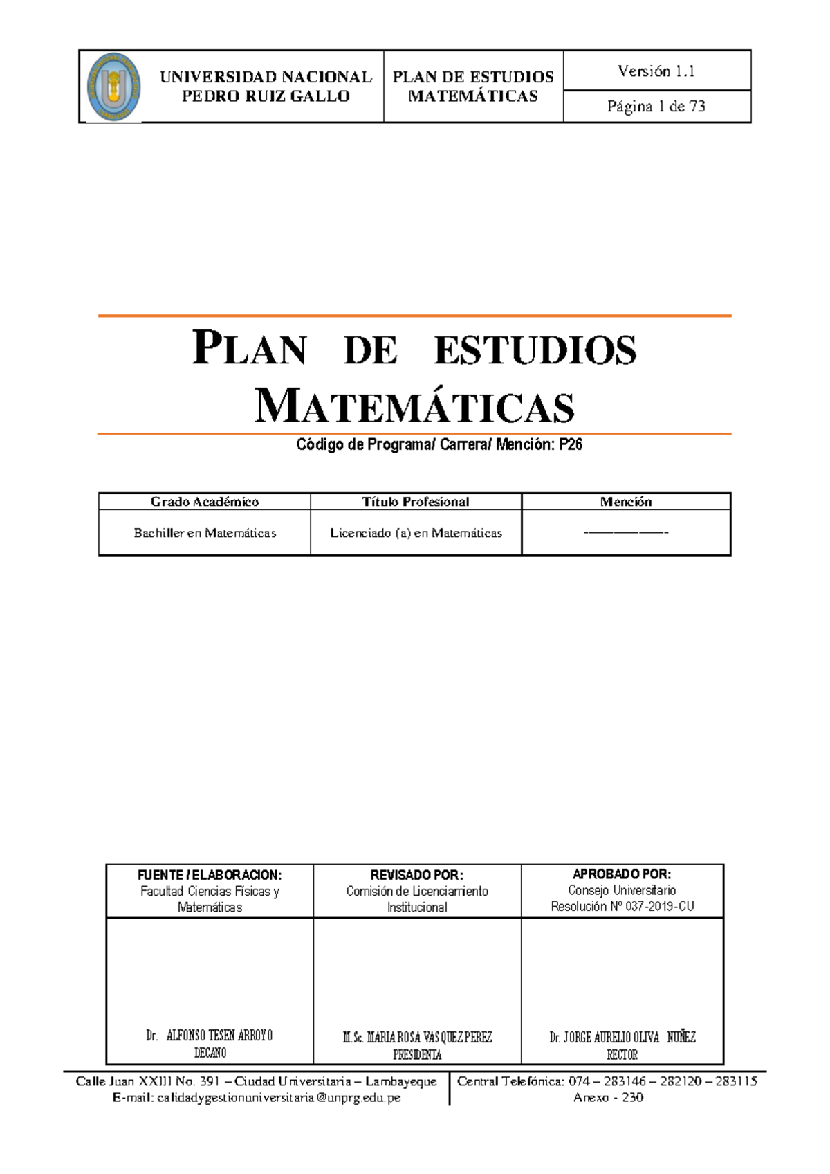 P26 - Plan de Estudios en Matemáticas: Objetivos y Currículo - Studocu