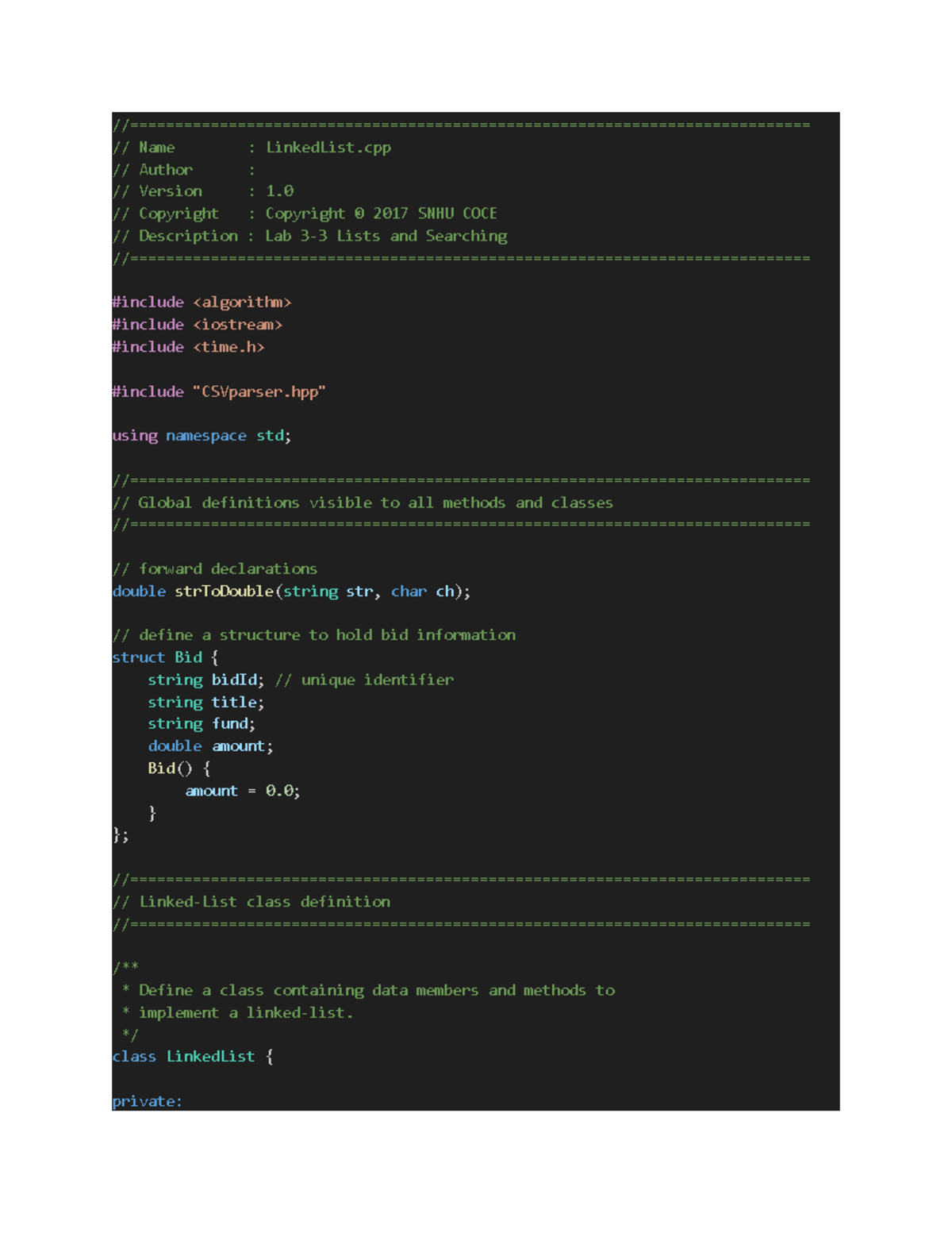 CS121 Lab 3-3: Implementing Linked Lists in C++ - Studocu