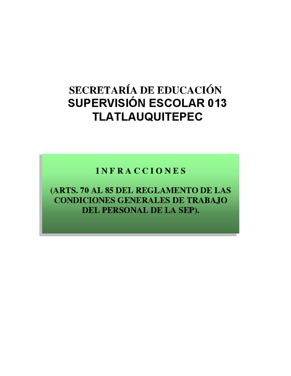 Infracciones y Sanciones en el Personal de la SEP - 01 - Document Preview