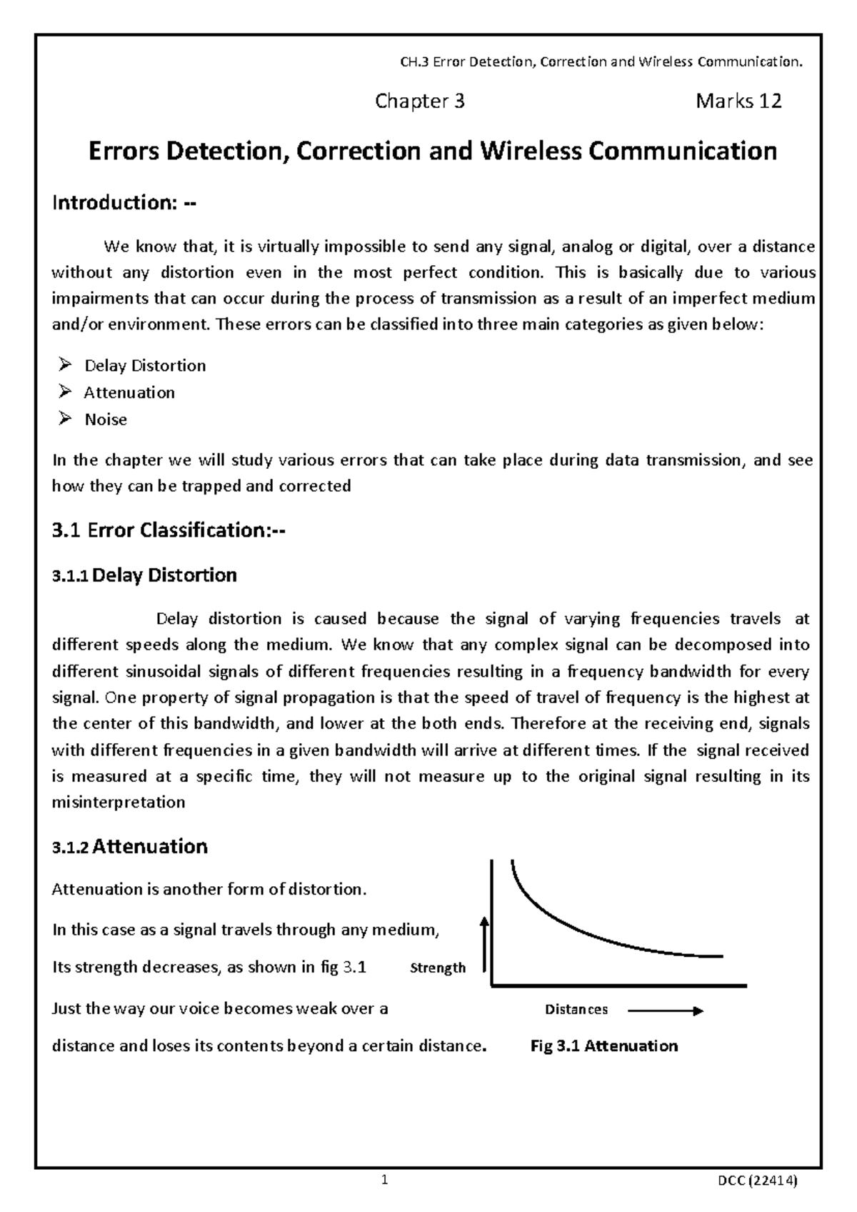 Ch3-error-detection - Notes of chapter 3 - Chapter 3 Marks 12 Errors ... image.