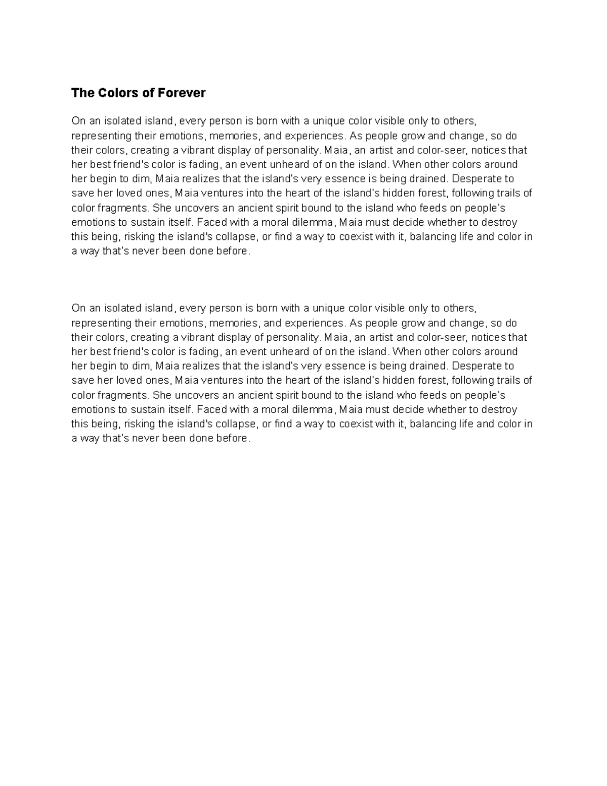 The Colors of Forever - essay - The Colors of Forever On an isolated ...