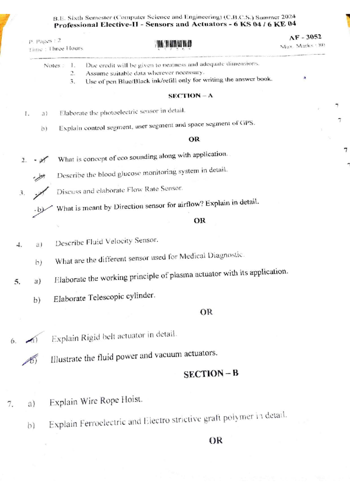 Sensor and actuator - Notes - B. Sixth Semester (Computer Science and ...
