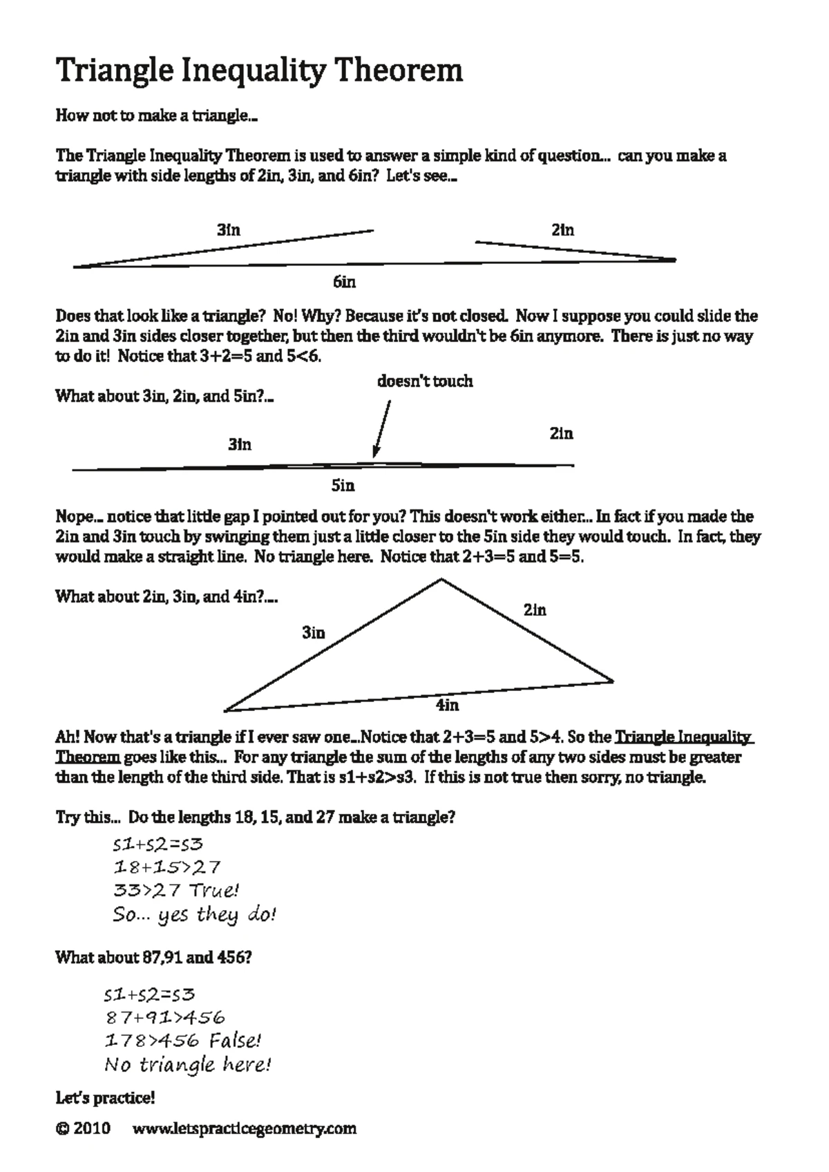 Geometry 101: Triangle Sum Theorem Practice Worksheet - Studocu