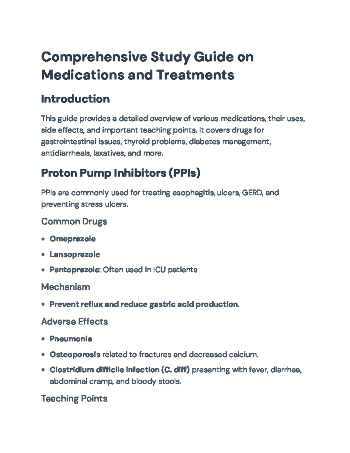 Comprehensive Medications Study Guide: Uses, Side Effects & Teaching ...