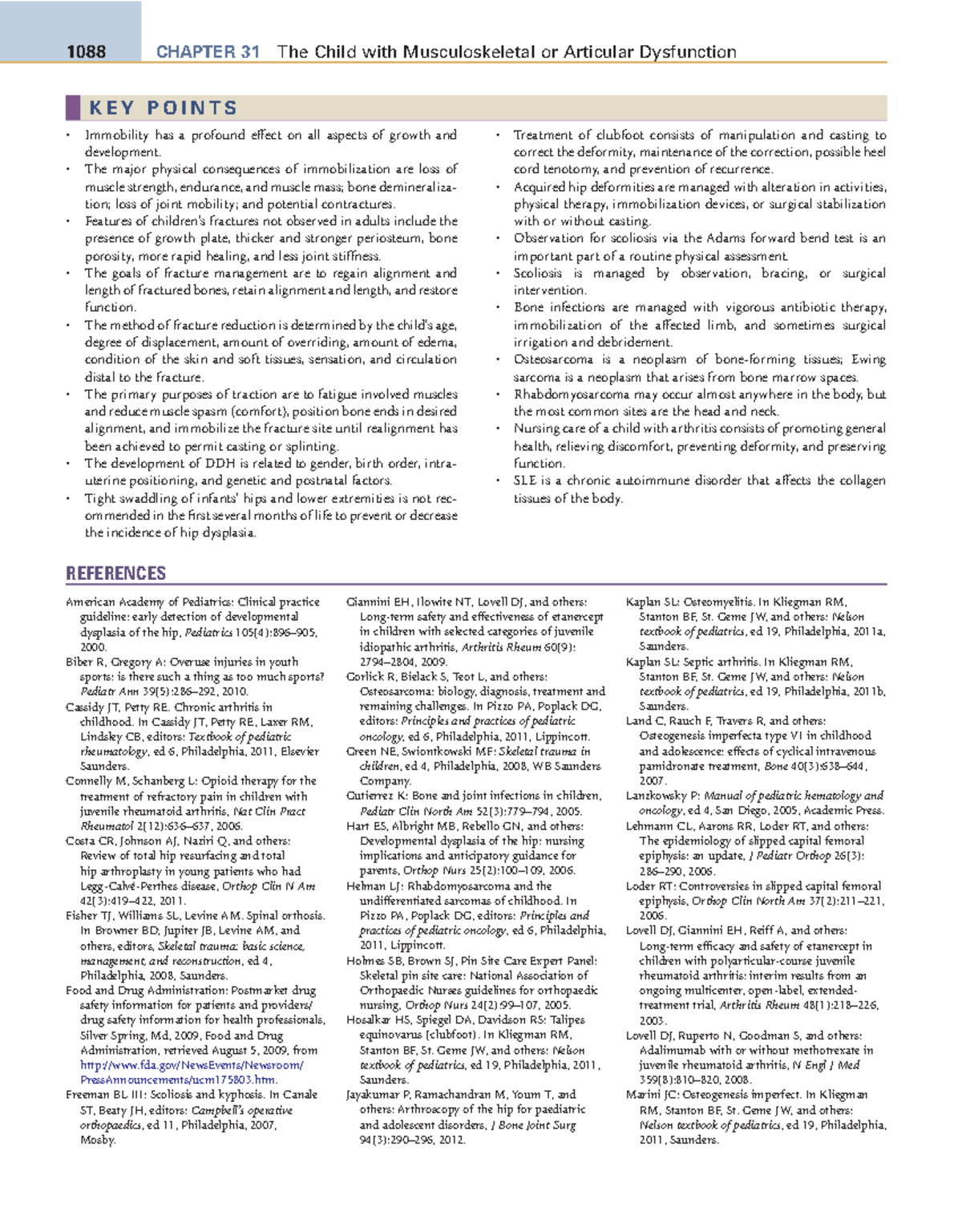 1088 CHAPTER 31 Musculoskeletal & Articular Dysfunction in Children ...