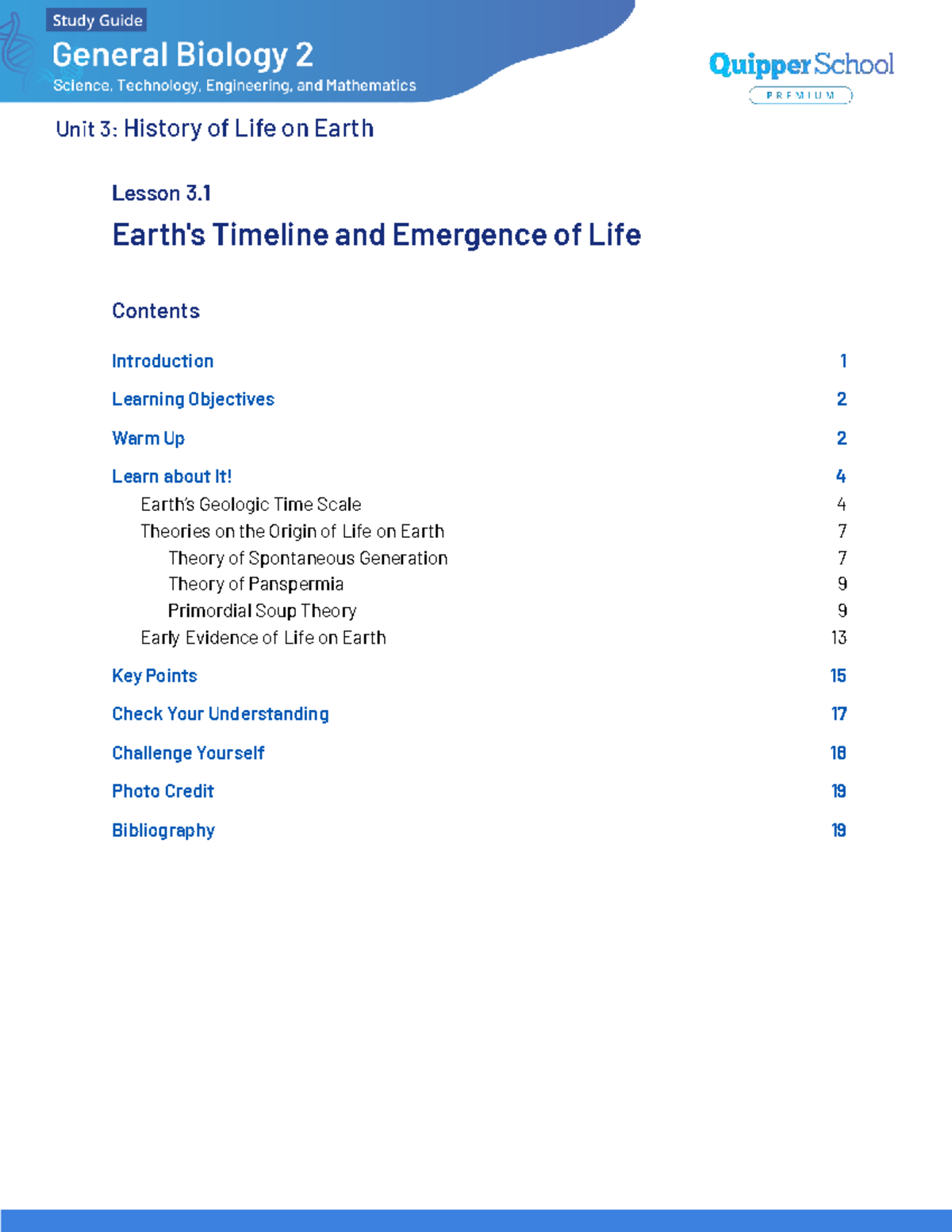 BIO2-11 12-Q3-0301-FD: Lesson 3.1 - Timeline & Emergence of Life - Studocu