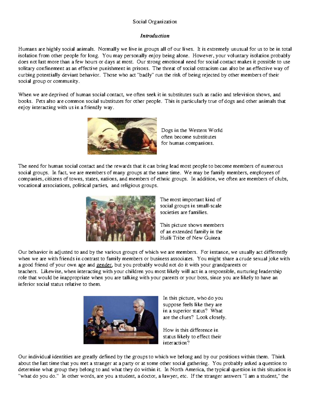 Social Organization: Understanding Human Group Dynamics - Studocu