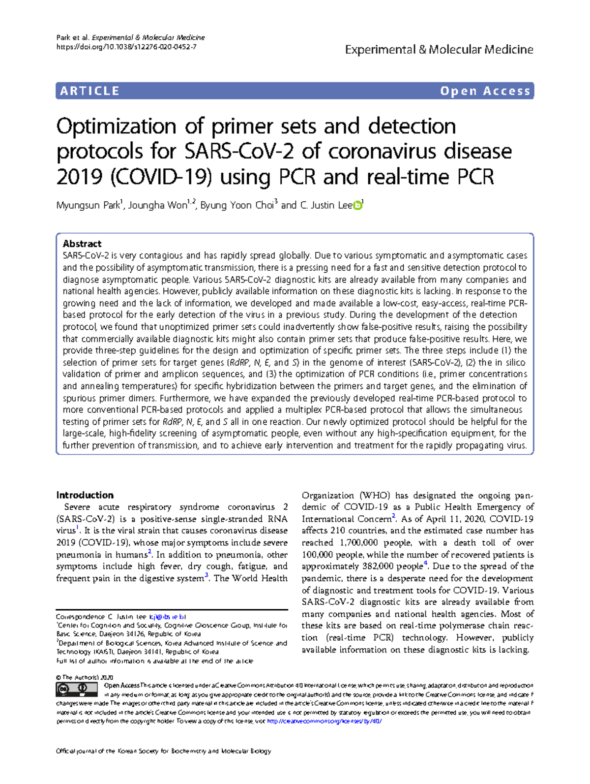 Optimization of PCR Protocols for COVID-19 Detection: Guidelines and ...