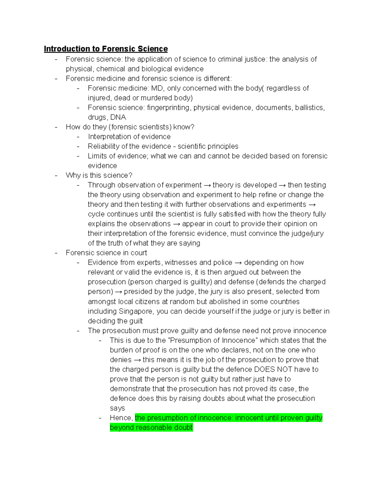 CM8002 Week 1 Lecture Notes Introduction to Forensic Science-1-3 ...