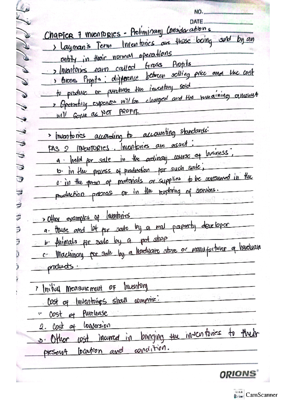 INTACC 1 - Lecture Notes on Chapter 7: Inventories Overview - Studocu