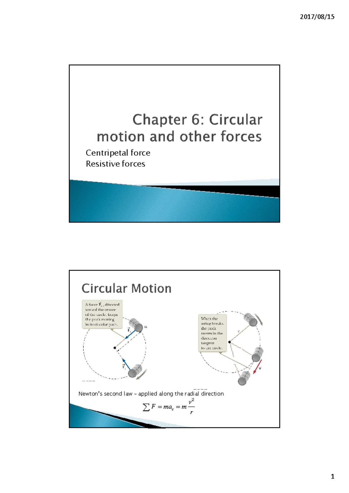 Chapter 6 - Notes on Circular Motion (UNIVERSITY OF PRETORIA) - Studocu