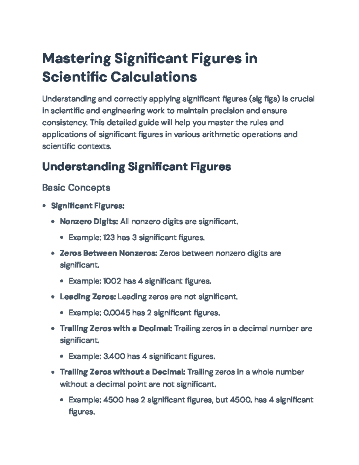 Mastering Sig Figs in Sci Calculations: A Comprehensive Guide - Studocu