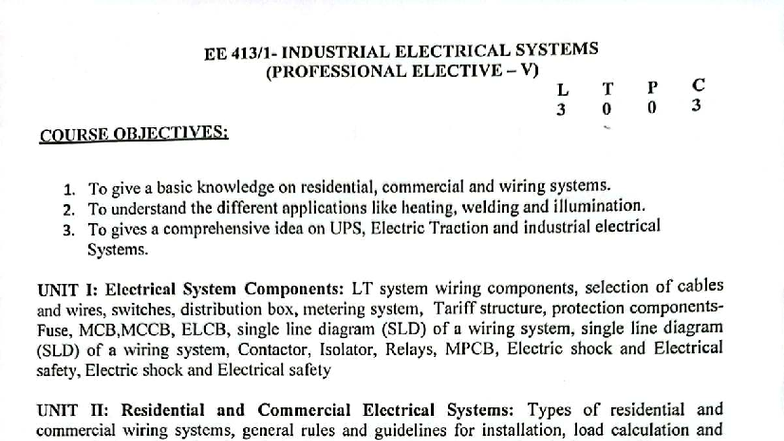 EEE 413 IES syllabus - Place - EE INDUSTRIAL ELECTRICAL SYSTEMS ...