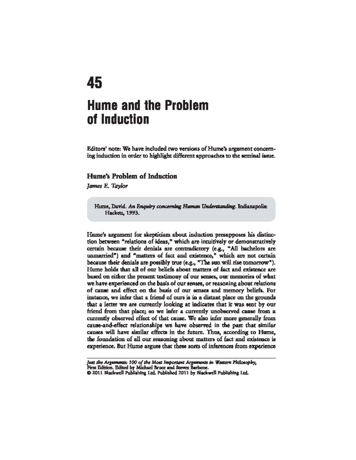 PHIL 101: Hume and the Problem of Induction - Key Arguments and ...