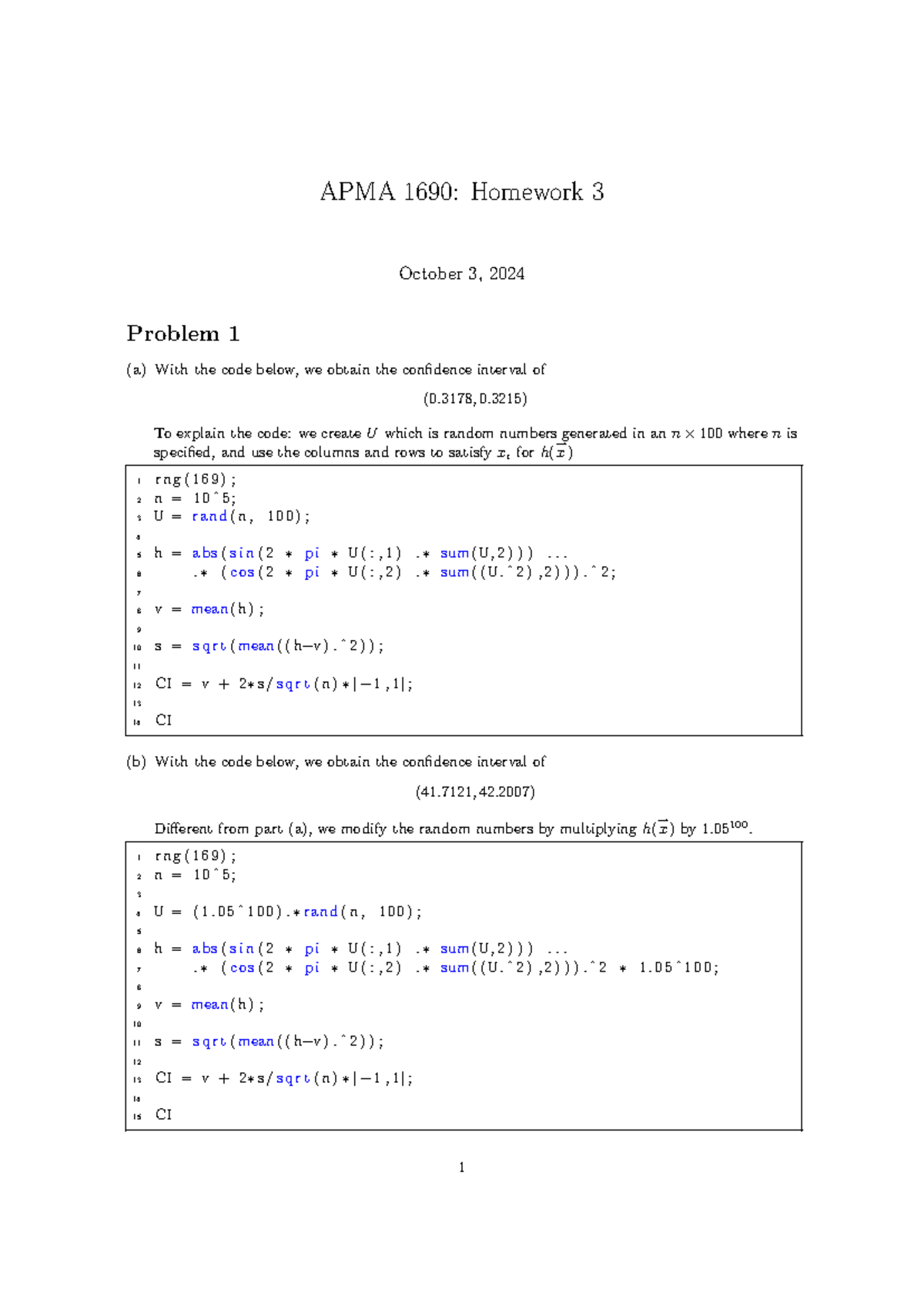 APMA 1690: Homework 3 - Confidence Intervals and Code Explanations ...