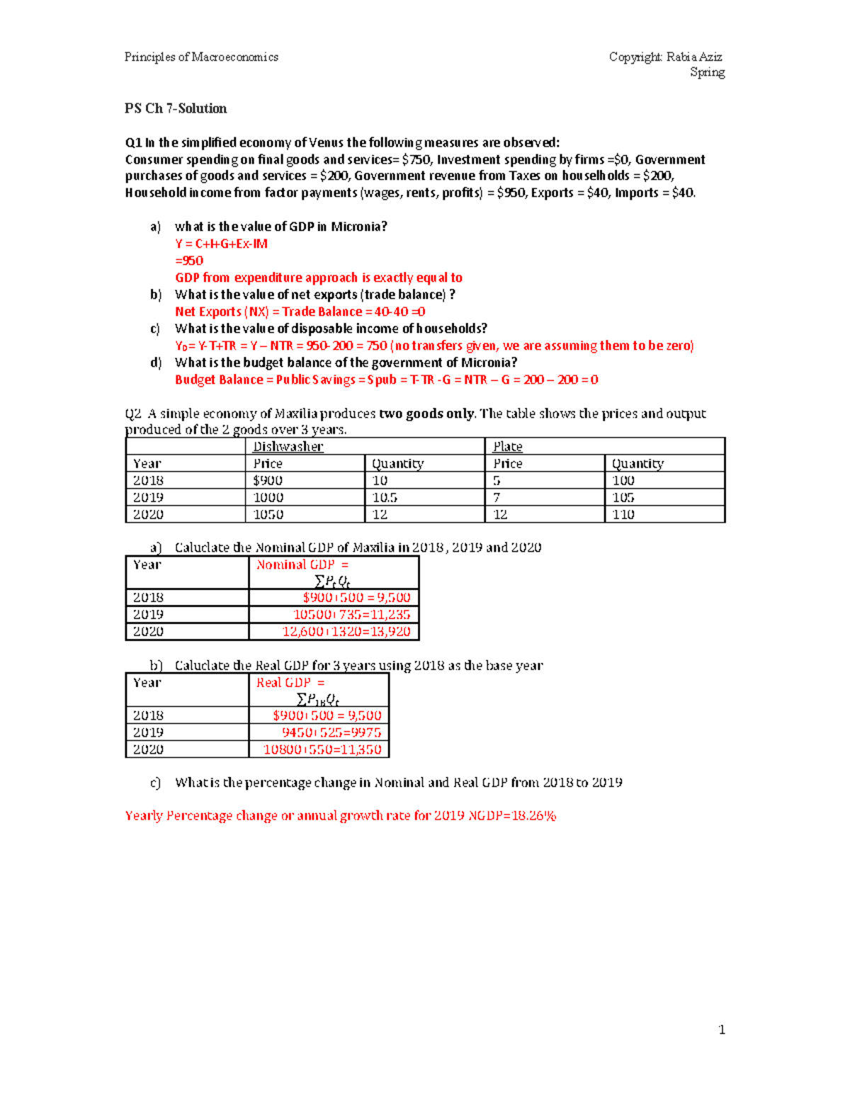 PS-Ch7-Solution - Chapter 7 practice assignment with questions and ...