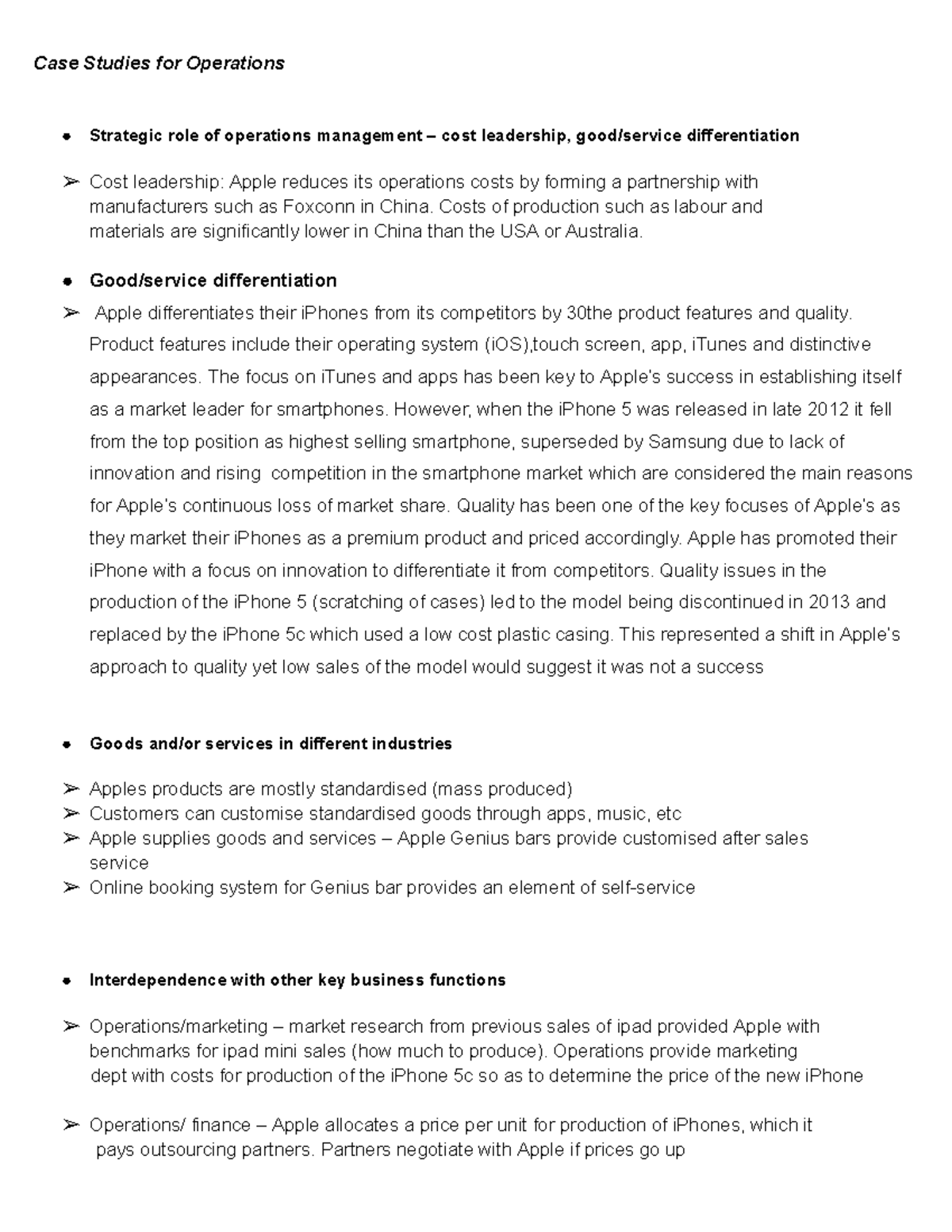 CASE Studies: Strategic Operations Management Insights - Studocu