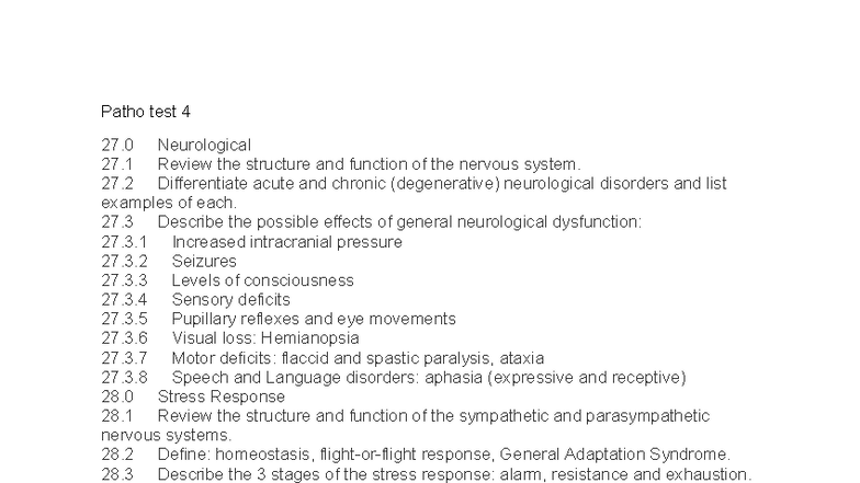 Patho 4: Focus on Stroke, ICP, & Pain Medications for Final Exam - Studocu