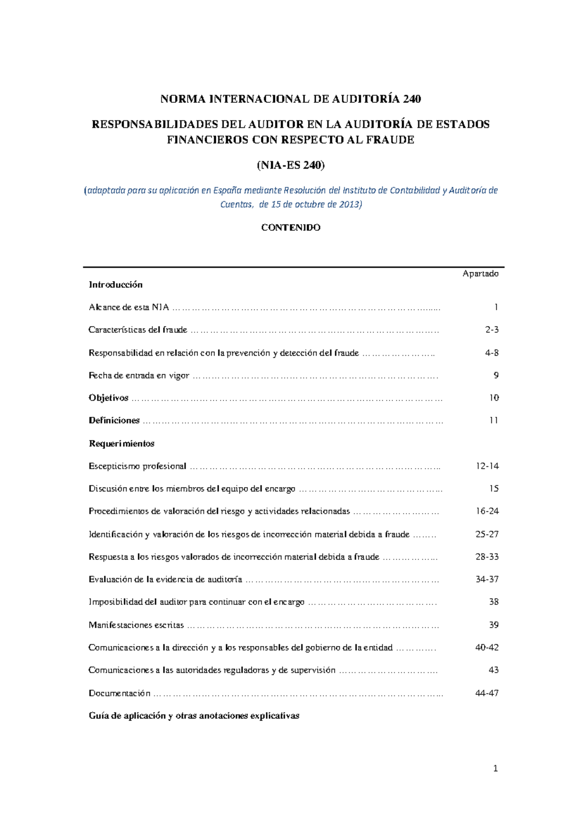 NIA 240: Responsabilidades del Auditor en la Detección de Fraude - Studocu