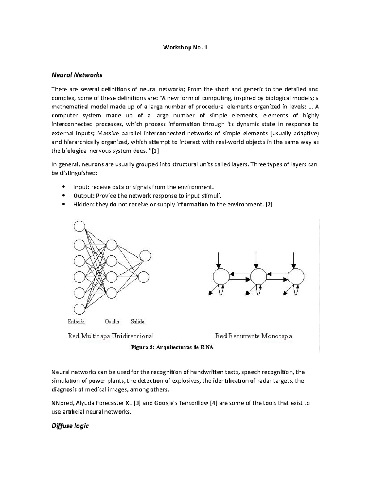 Neural Networks and Fuzzy Logic Workshop Notes (Workshop No. 1) - Studocu