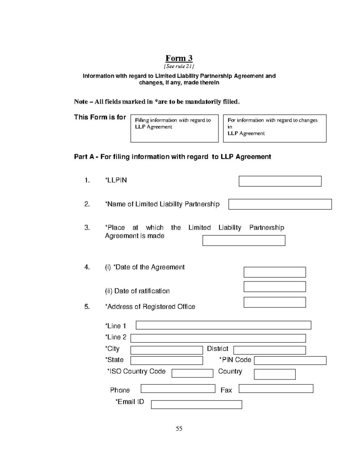 LLP Agreement Form 3 Rules & Changes - Filing Guidelines - Studocu
