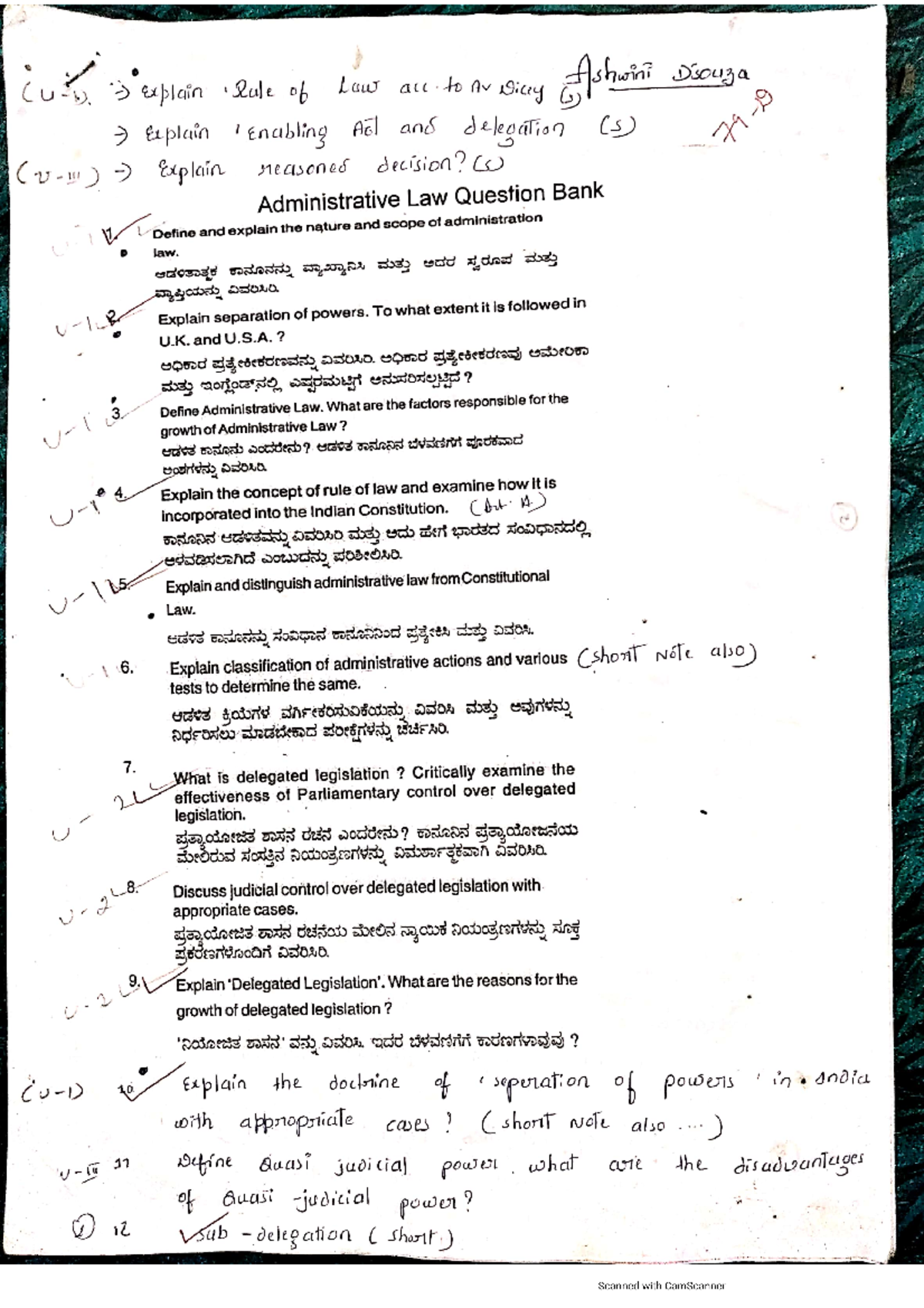 Administrative Law question Bank - Studocu