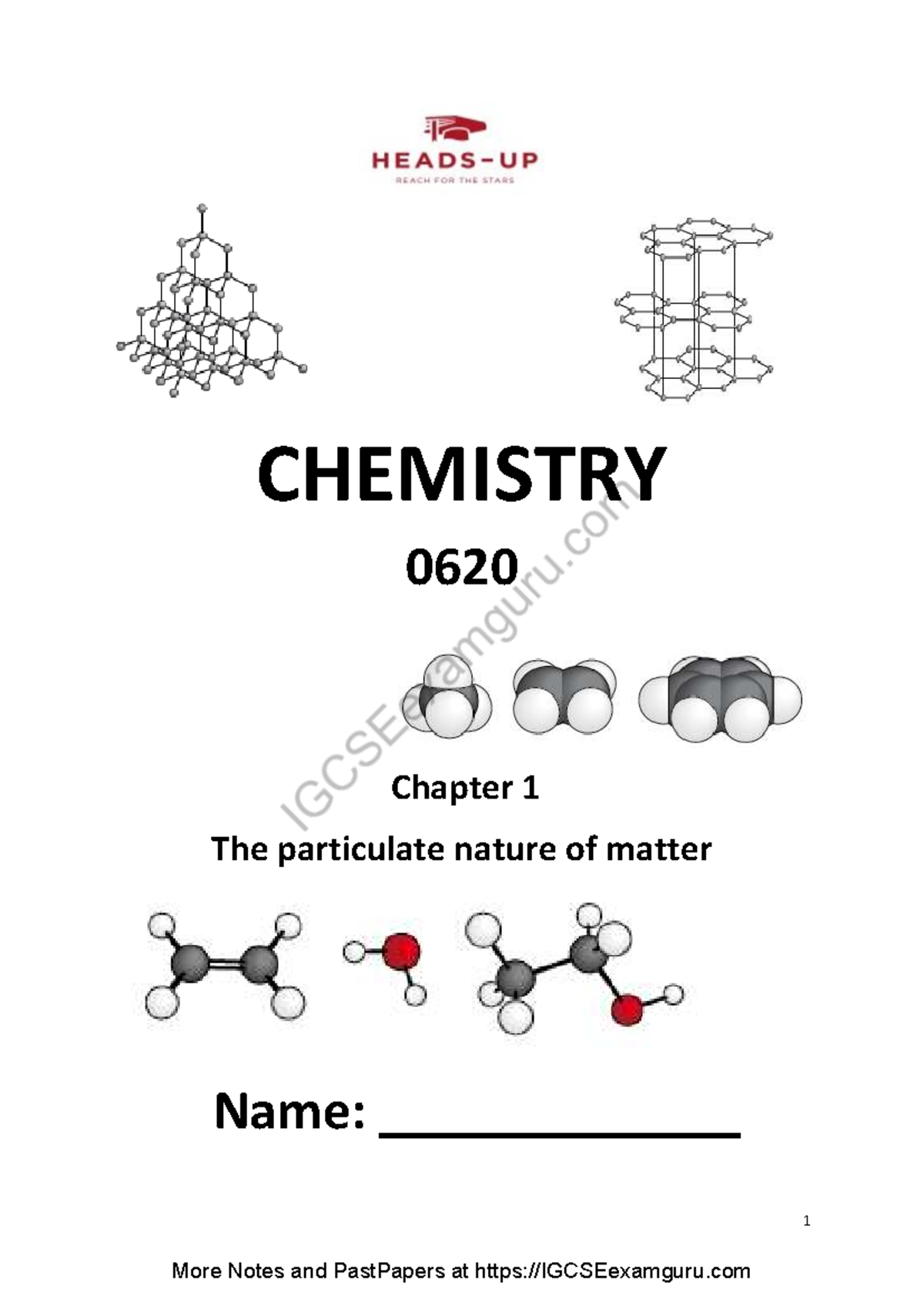 CHEMISTRY 0620 Chapter 1: The Particulate Nature of Matter Summary ...