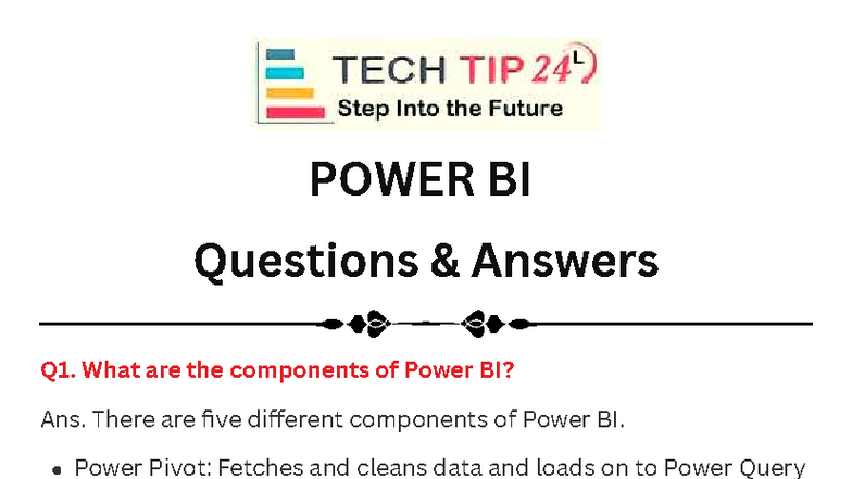 Power BI Q&A - Practice Notes for BI 101 Final Exam - Studocu