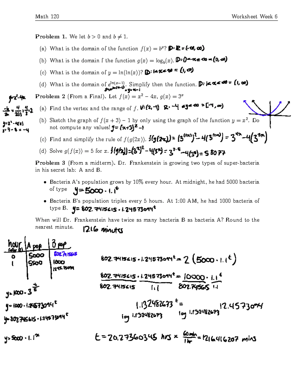 Math 120 Midterm 2 Sample Solutions with Detailed Answers - Studocu