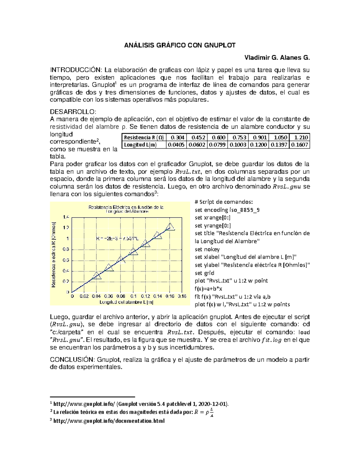 Análisis Gráfico y Ajustes de Datos con Gnuplot en Física - Studocu