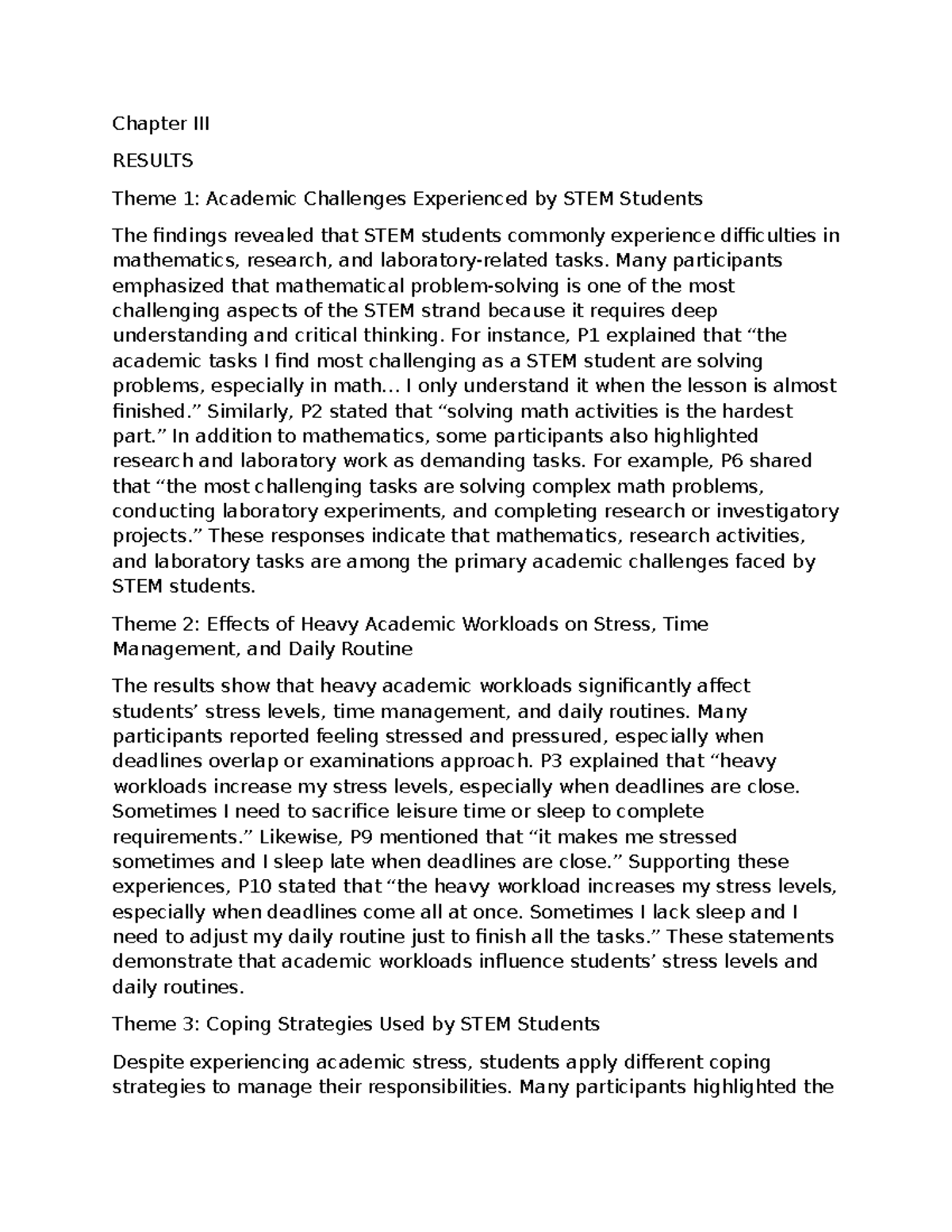 Chapter 4: Academic Challenges and Coping Strategies of STEM Students ...