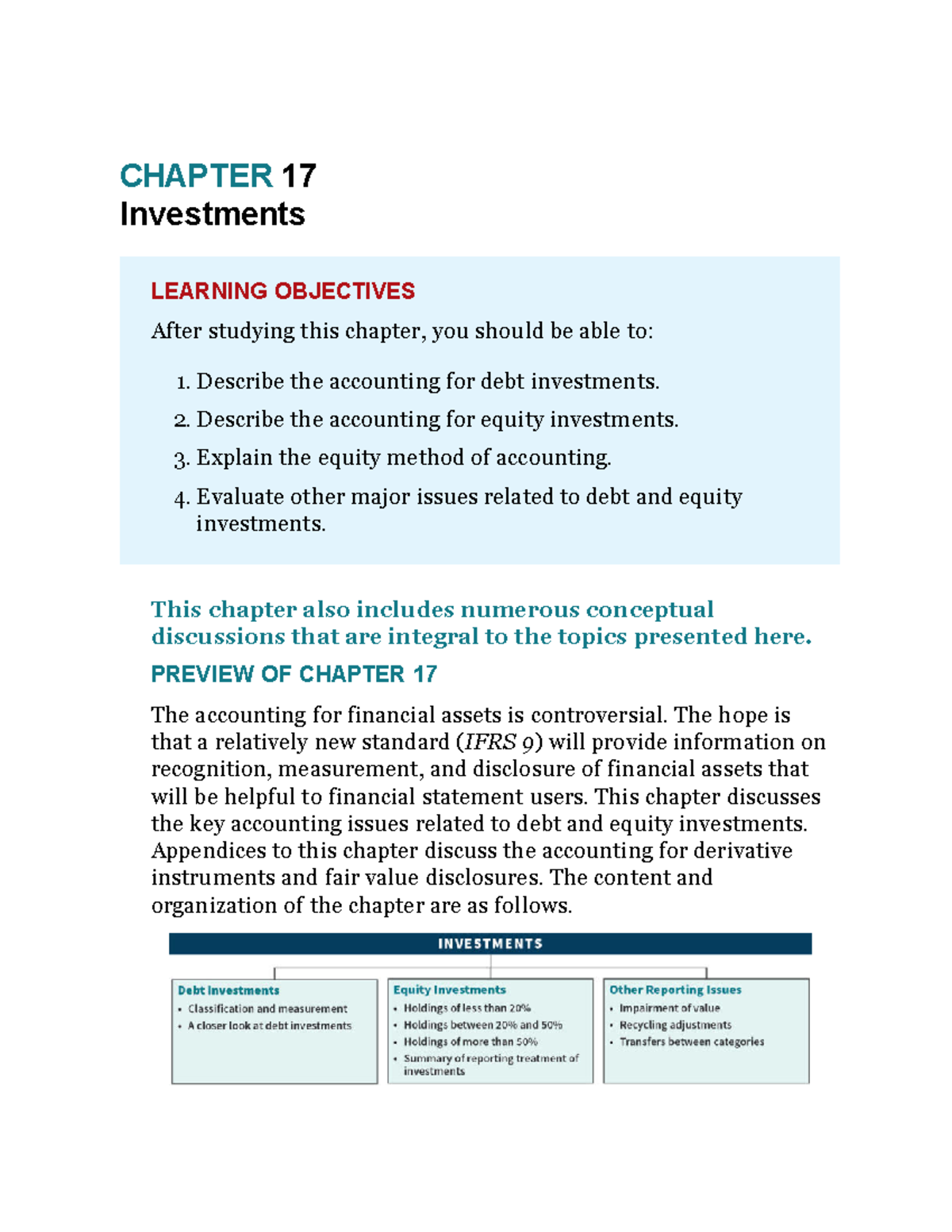 CHAPTER 17 Investments: Accounting for Debt and Equity Securities - Studocu