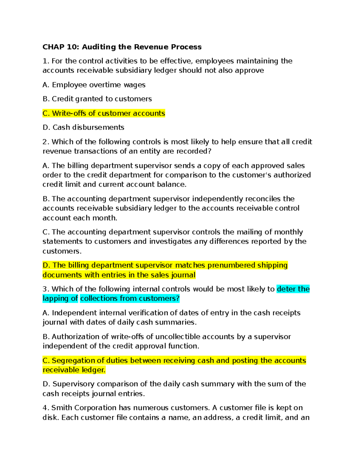 CHAP 10-18: Comprehensive Guide to Auditing Processes and Controls ...