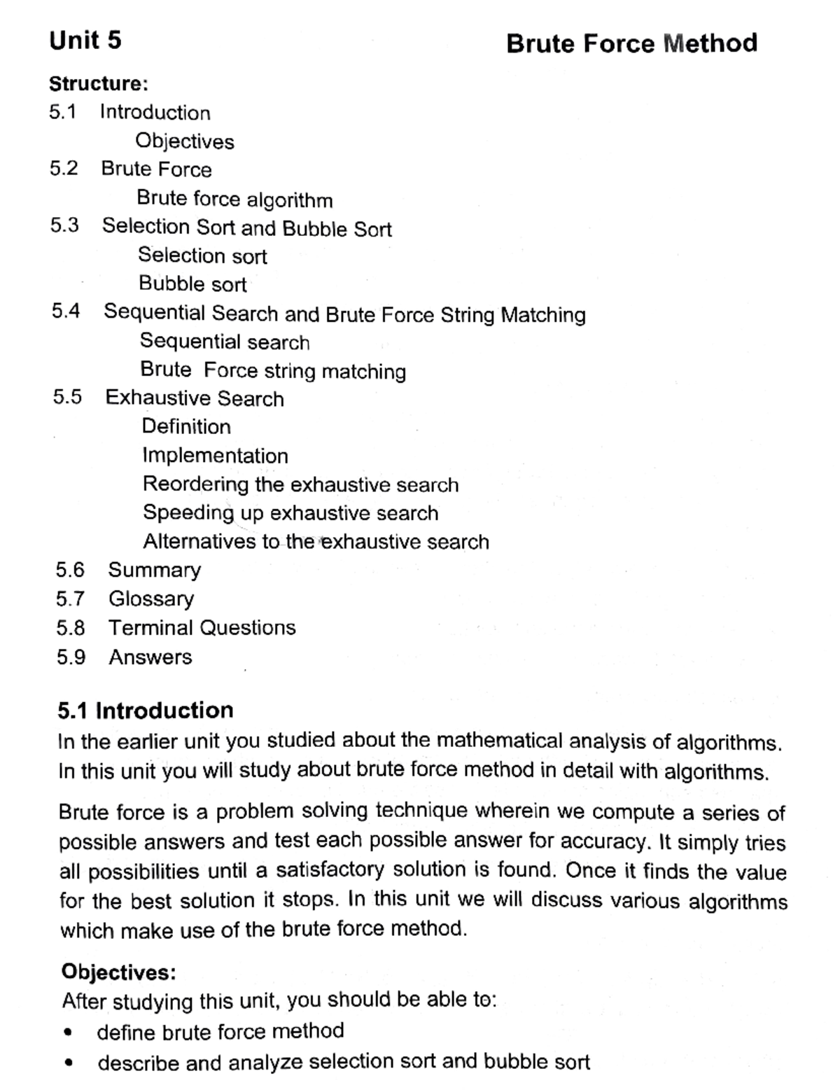 Analysis and Design of Algorithms (CS101) - Brute Force Techniques ...