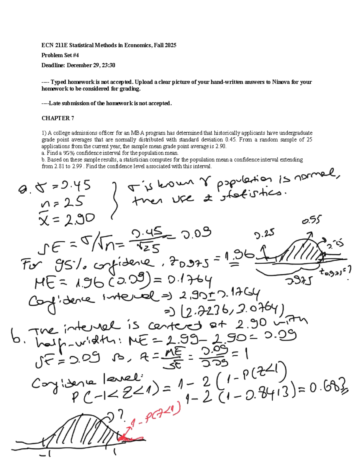 ECN 211E Statistical Methods in Economics, Fall 2025 Problem Set #4 ...